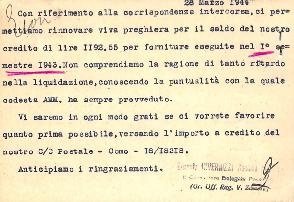 ab6290 - CARTOLINA  D'EPOCA - Como Provincia : ERBA 1944 - immagine 2