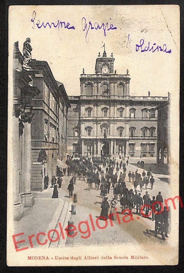 ag9352 - CARTOLINA D'EPOCA - Modena- Uscita degli Allievi della Scuola Militare
