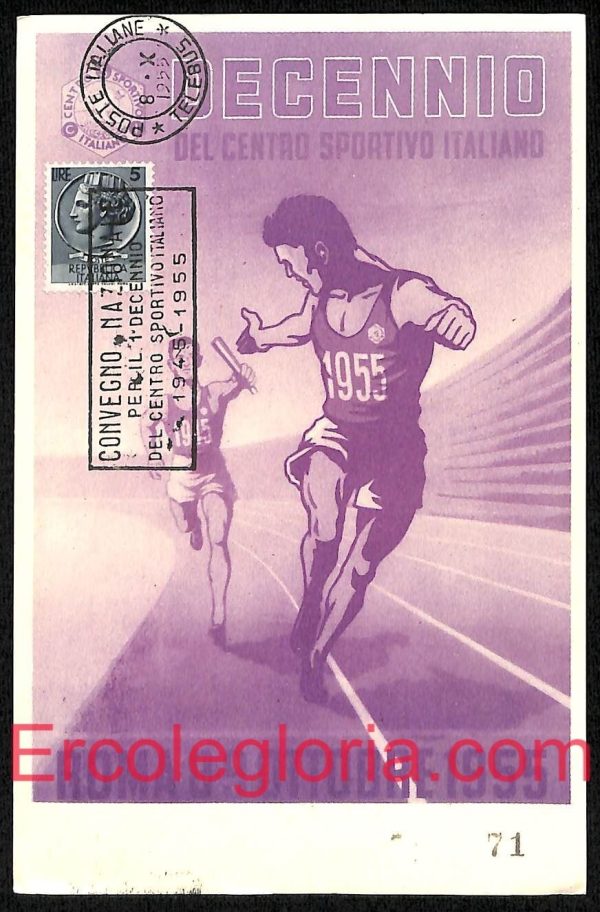 ad7604 - CARTOLINA D'EPOCA - Roma Città - Decennio del centro sportivo