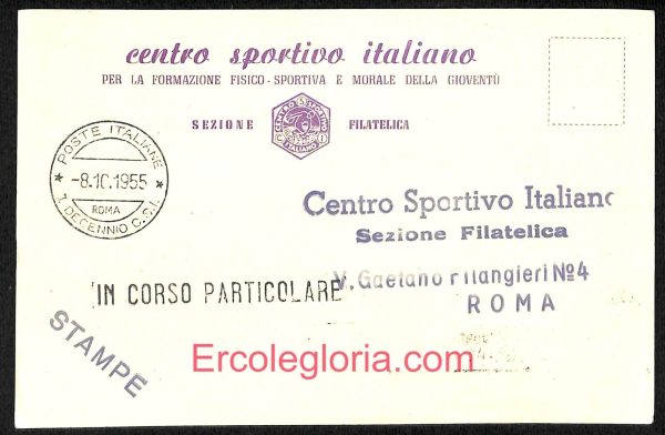 ad7604 - CARTOLINA D'EPOCA - Roma Città - Decennio del centro sportivo - immagine 2
