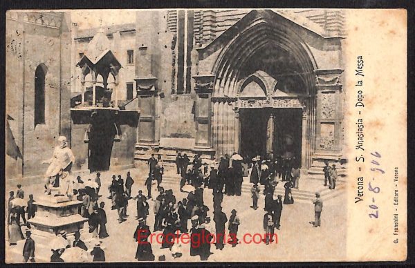 ae2955 - CARTOLINA  D'EPOCA - Verona Città - S. Anastasia  1906