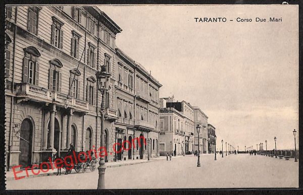 ai7344 - CARTOLINA D' EPOCA - Taranto Città - Corso Due Mari