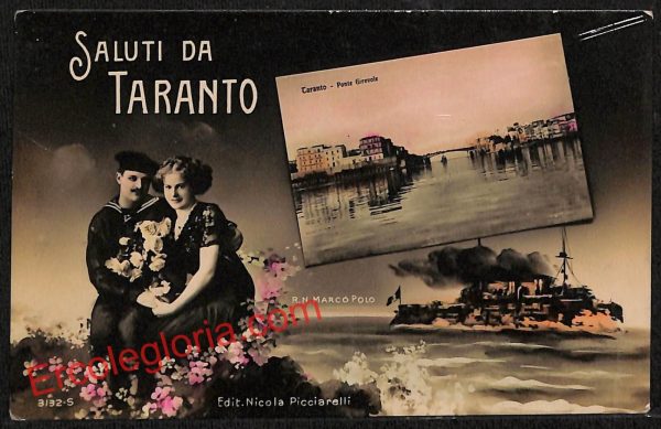 ai7357 - CARTOLINA D' EPOCA - Taranto Città - Ponte Girevole