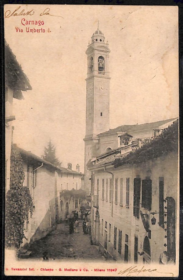 ab4506 -  CARTOLINA  D'EPOCA -  Varese Provincia  : CARNAGO