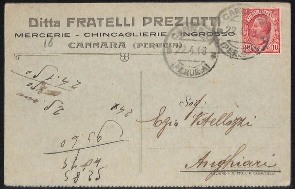 ac3172 - CARTOLINA  D'EPOCA - Perugia Provincia - CANNARA  1918