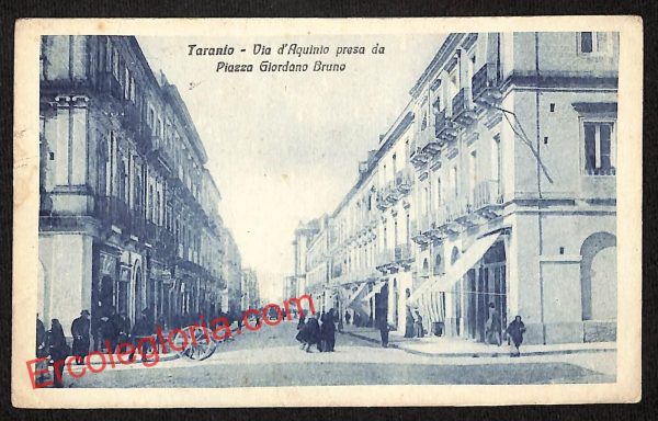 ai7378 - CARTOLINA D' EPOCA - Taranto Città - Piazza Giordano Bruno