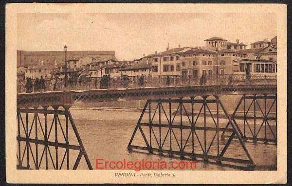 ae2985 - CARTOLINA  D'EPOCA - Verona Città - Ponte Umberto I