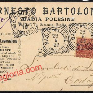 ai1178 - STORIA POSTALE - Rovigo Provincia - Badia Polesine