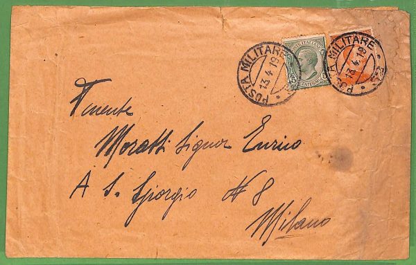 P0832 - ITALIA - STORIA POSTALE  Posta Militare 52 Divisione CZECHOSLOVAKIA 1919