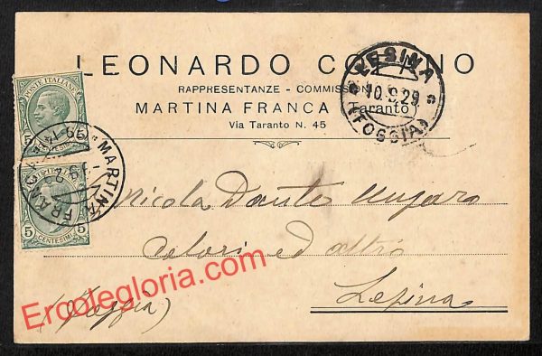 ai7430 - STORIA POSTALE - Taranto Provincia - Martina Franca