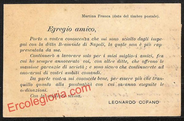ai7430 - STORIA POSTALE - Taranto Provincia - Martina Franca - immagine 2