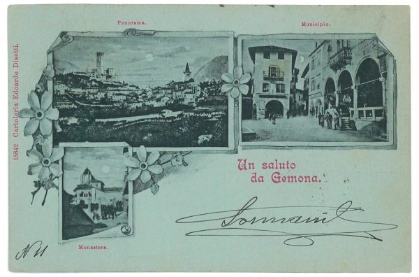 P3003 - GEMONA (UDINE) CARTOLINA TIPO GRÜSS AUSS 1900, MOLTO BELLA