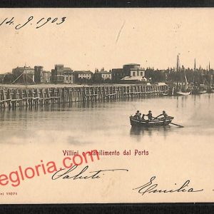ai0710 - CARTOLINA D'EPOCA - Rimini Città - Villini e Stabilimento dal Porto
