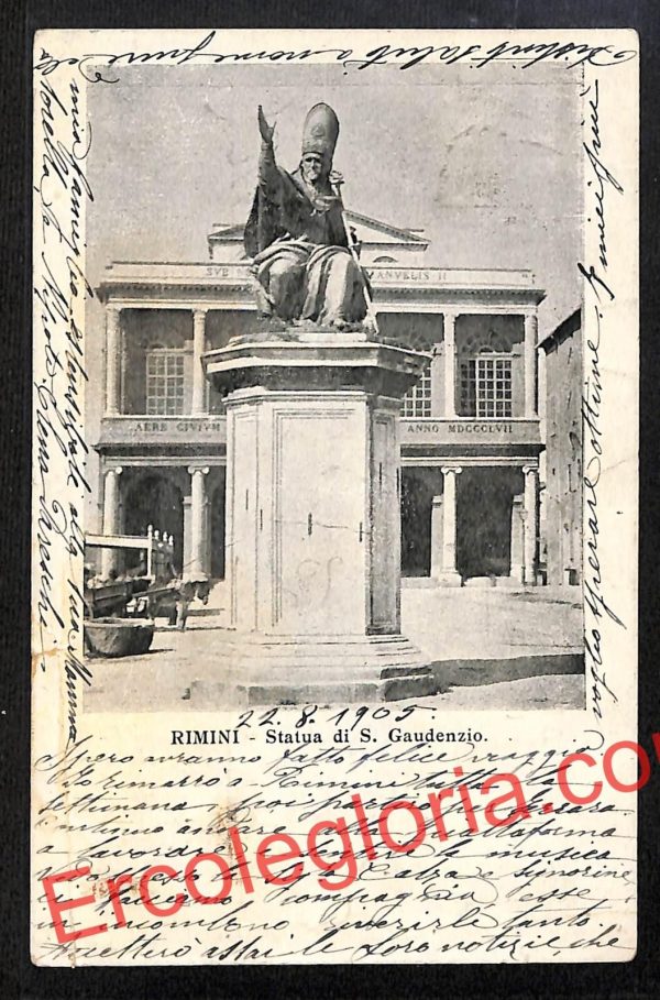 ai0713 - CARTOLINA D'EPOCA - Rimini Città - Statua di S. Gaudenzio