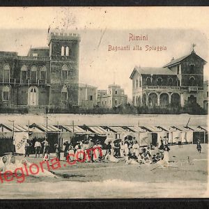 ai0725 - CARTOLINA D'EPOCA - Rimini Città - Bagnanti alla Spiaggia