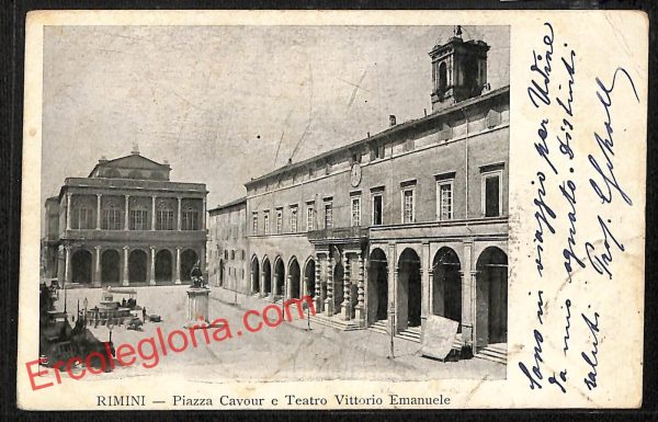 ai0729 - CARTOLINA D'EPOCA - Rimini Città - Teatro Vittorio Emanuele