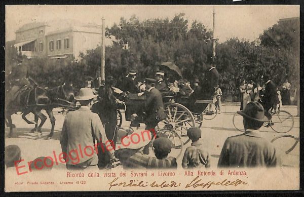 ag5998 - CARTOLINA D'EPOCA - Livorno Città - Visita dei Sovrani a Livorno  1905
