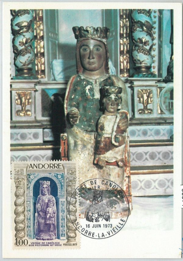 63371 -  FRENCH ANDORRA - POSTAL HISTORY: MAXIMUM CARD  -  ART Religion  1973