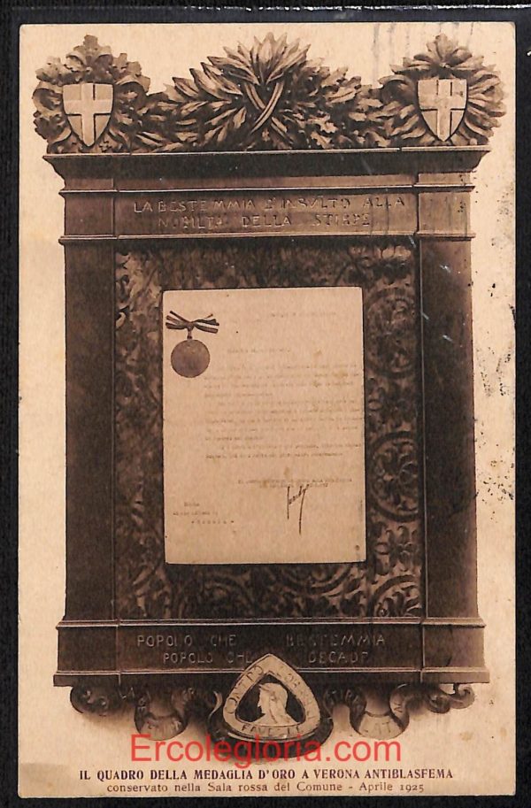ae3036 - CARTOLINA  D'EPOCA - Verona Città - Il Quadro della Medaglia D' Oro