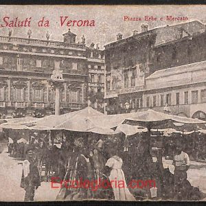 ae3042 - CARTOLINA  D'EPOCA - Verona Città - Piazza Erbe e Mercato