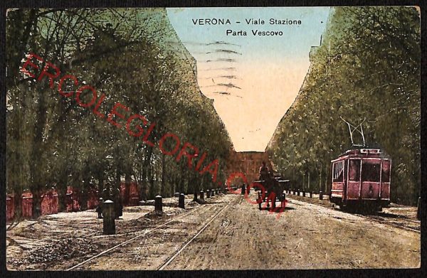 ae3055 - CARTOLINA  D'EPOCA - Verona Città - Viale Stazione - Parta Vescovo