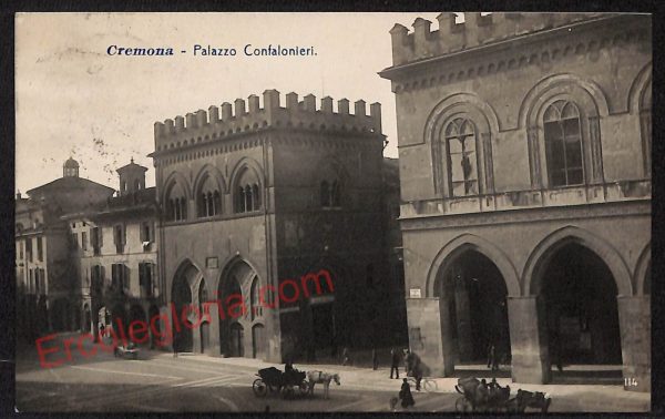 ae5508 - CARTOLINA D'EPOCA -Cremona Città - Palazzo Confalonieri  1928
