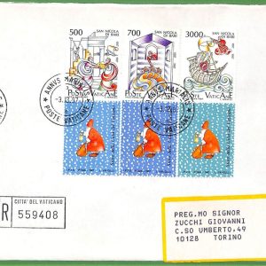 ZA1632 - VATICANO - Storia Postale - Busta   FDC SAN NICOLA con TAB! 1987