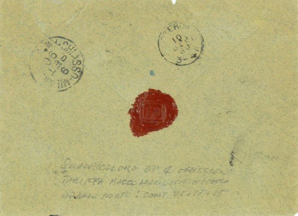 P0509 - REGNO - STORIA POSTALE - UMBERTO I  - Affrancatura QUADRICOLORE su busta - immagine 2