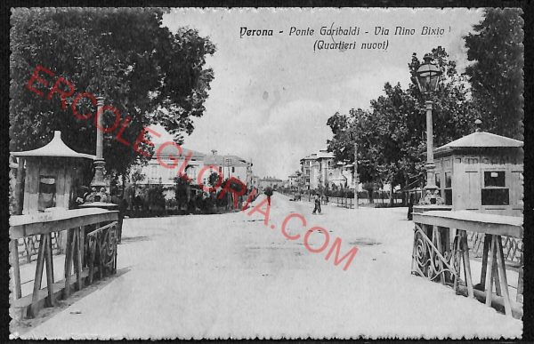 ae3106 - CARTOLINA  D'EPOCA - Verona Città - Ponte Garibaldi