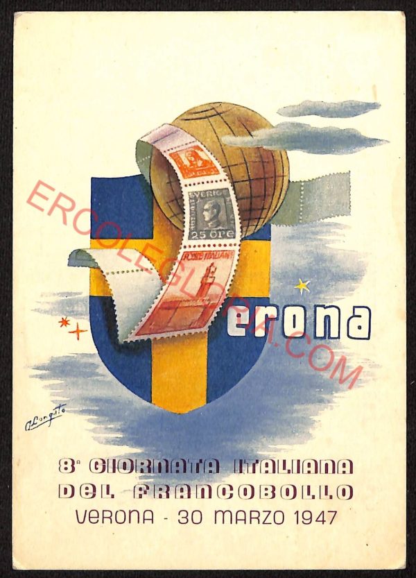 ae3107 - CARTOLINA  D'EPOCA - Verona Città - 8° Giornata del Francobollo