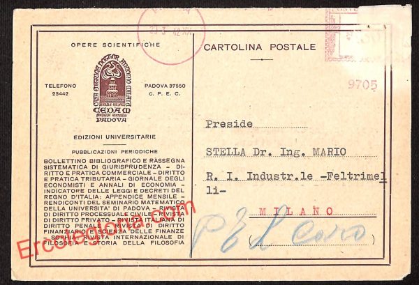 ah4379 - STORIA POSTALE - Padova Città