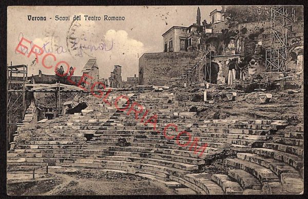 ae3111 - CARTOLINA  D'EPOCA - Verona Città - Scavi del Teatro Romano