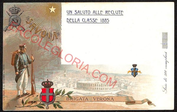 ae3113 - CARTOLINA  D'EPOCA - Verona Città - Reclute della Classe  1885