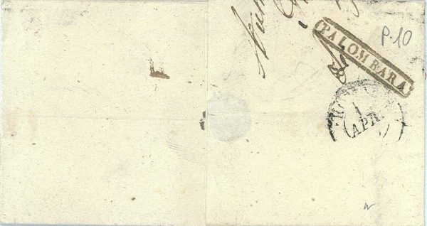 P0470  - PONTIFICIO - STORIA POSTALE - Sass 25 su LETTERA da PALOMBARA 1869 - immagine 2