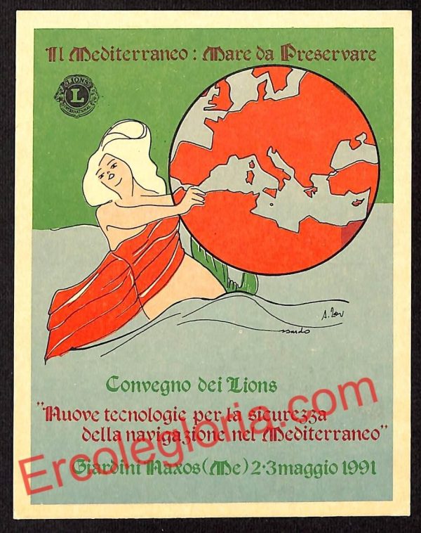 ag8721 - CARTOLINA D'EPOCA - Messina Città - Mediterraneo : Mare da Prservare