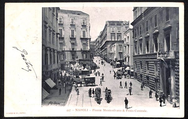 ab8011 - CARTOLINA  D'EPOCA - Napoli  Città - Piazza Monteoliveto