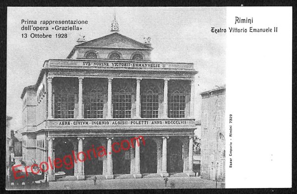 ai0745 - CARTOLINA D'EPOCA - Rimini Città - Teatro Vittorio Emanuele II