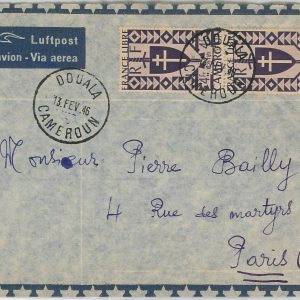 44785 - CAMEROUN  Cameroon - POSTAL HISTORY -  Airmail COVER from DOUALA 1946
