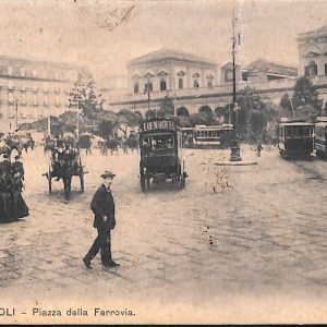 ab8023 - CARTOLINA  D'EPOCA - Napoli  Città - Piazza della Ferrovia  1910