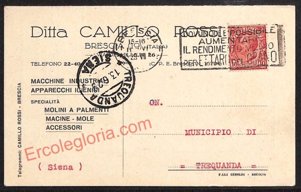 ae4228 - CARTOLINA  D'EPOCA - Brescia Città - Ditta Camillo Rossi  1929