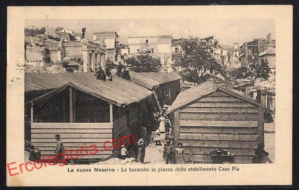 ag8736 - CARTOLINA D'EPOCA - Messina Città - Piazza dello stabilimento Casa Pia