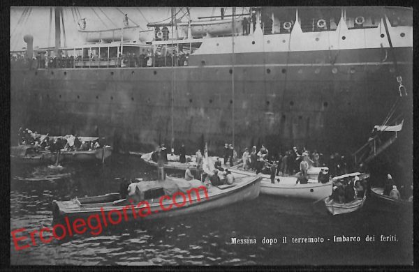 ag8575 - CARTOLINA D'EPOCA - Messina Città - Imbarco dei feriti