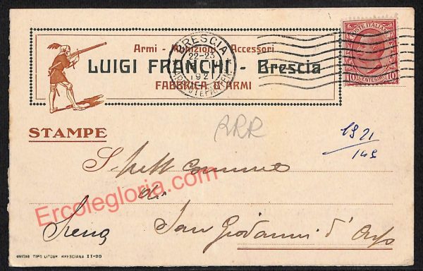 ae4232 - CARTOLINA D'EPOCA DOPPIA - Brescia Città - Luigi Franchi  1921