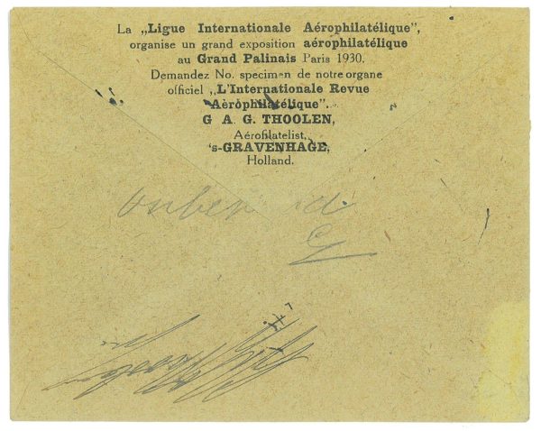 P3688 - AIRMAIL , NETHERLANDS  28.2.1929, FROM GRAVENHAGE TO HORN TAXED 12 CENTS - immagine 2
