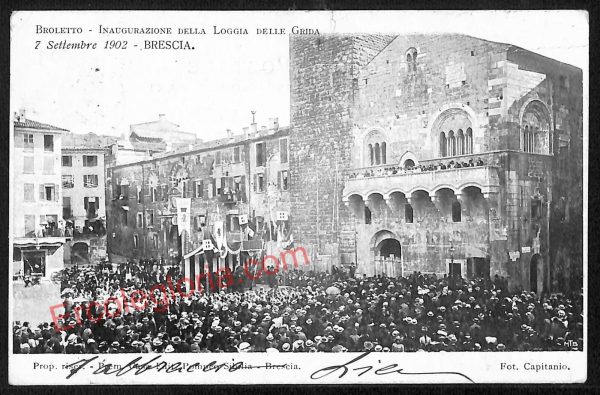 ae4236 - CARTOLINA D'EPOCA - Brescia - Inaugurazione della Loggia delle Grida
