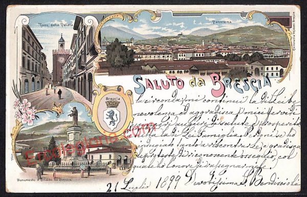 ae4238 - CARTOLINA D'EPOCA - Brescia Città - Torre della Pallata