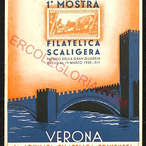 ae3120 - CARTOLINA  D'EPOCA - Verona Città - 1° Mostra Filatelica Scaligera