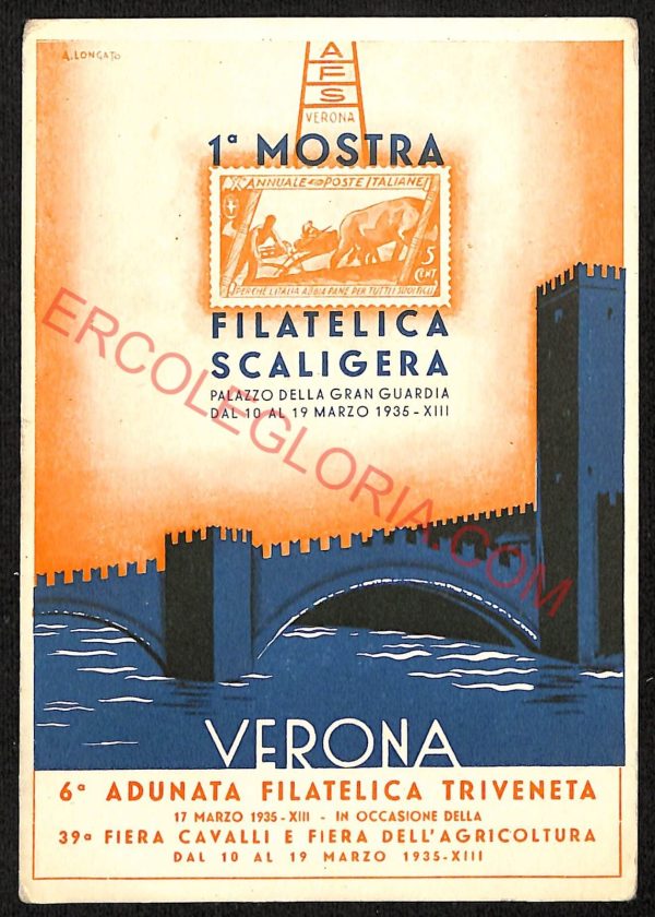 ae3120 - CARTOLINA  D'EPOCA - Verona Città - 1° Mostra Filatelica Scaligera