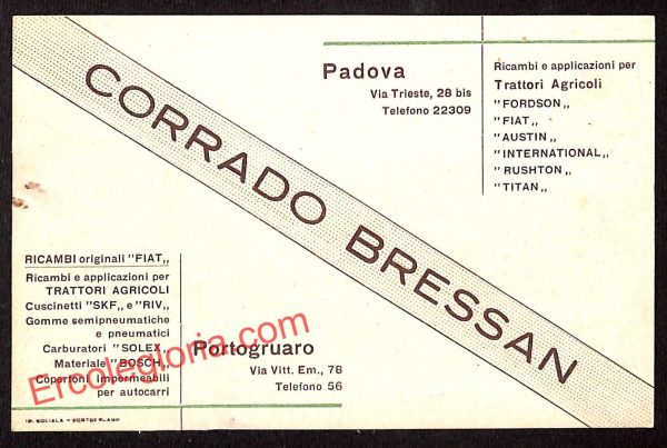 ah4385 - STORIA POSTALE - Padova Città - Corrado Bressan