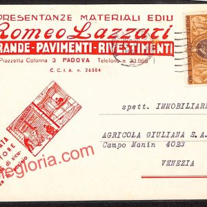 ah4389 - STORIA POSTALE - Padova Città - Romeo Lazzari